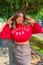 Blusa Luxo Urbano Cropped Tamara Marsala