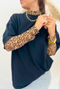Blusa Manga Longa de Tule Onça Luxo Urbano