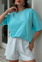 T-shirt Oversized Lisa Azul Luxo Urbano