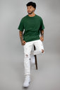 T-shirt Oversized Masculina Verde Musgo Luxo Urbano
