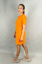 T-shirt Dress Laranja Feminino Luxo Urbano