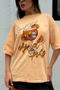 T-shirt Oversized Aperol Com Glitter Luxo Urbano
