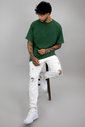 T-shirt Oversized Masculina Verde Musgo Luxo Urbano