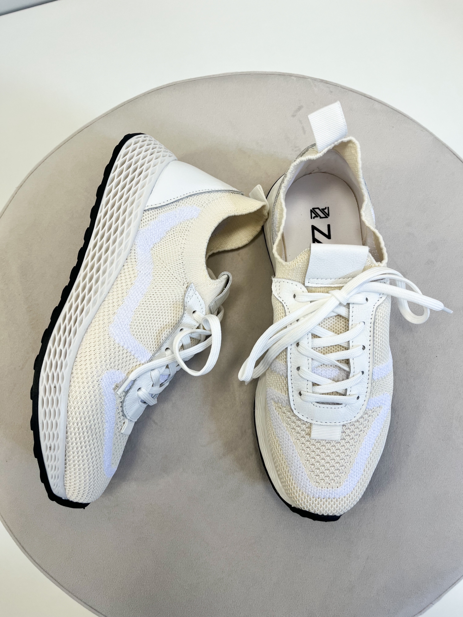 Ayla - Tênis Feminino Casual Knit Branco Ultraleve