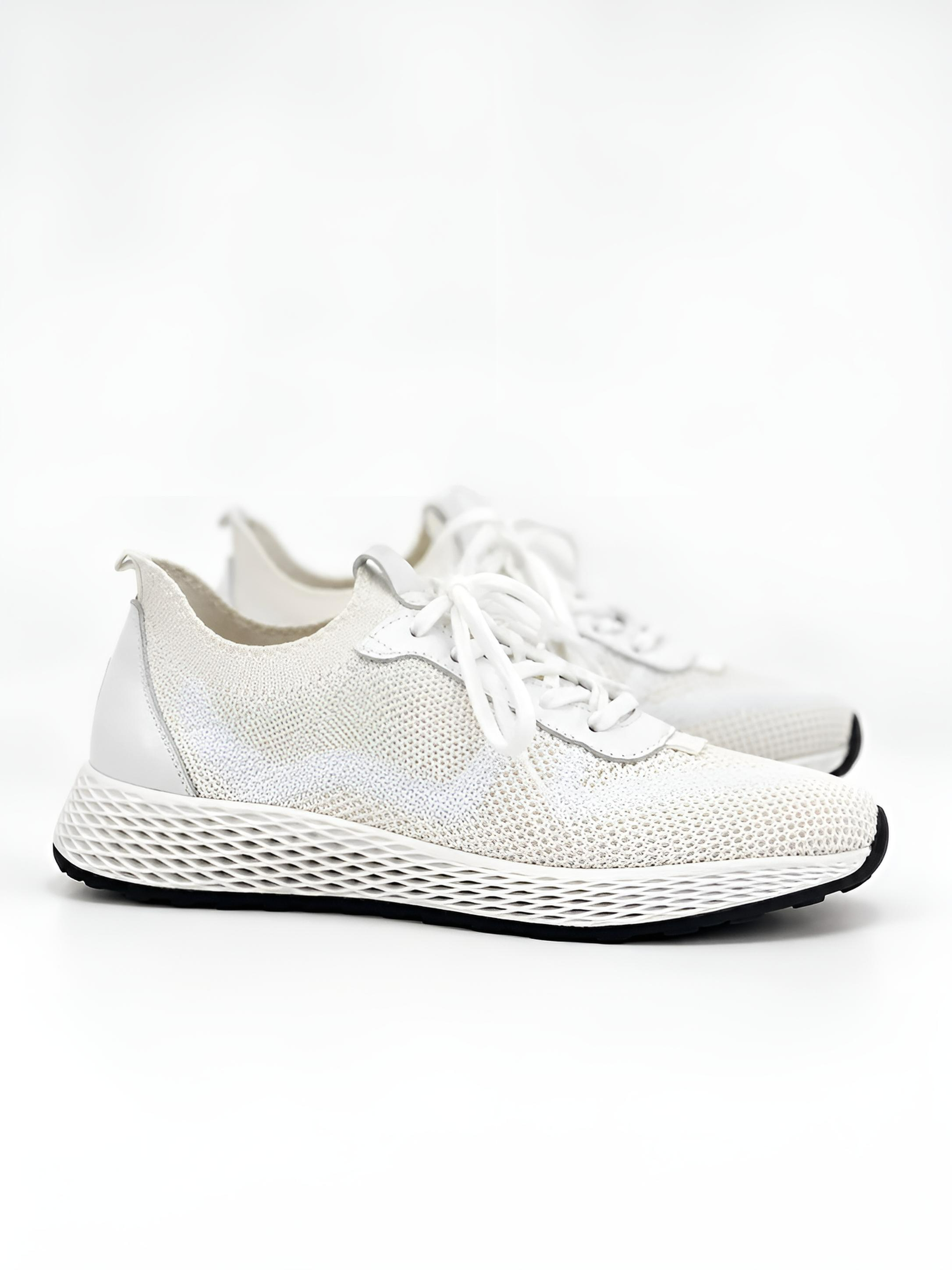 Ayla - Tênis Feminino Casual Knit Branco Ultraleve
