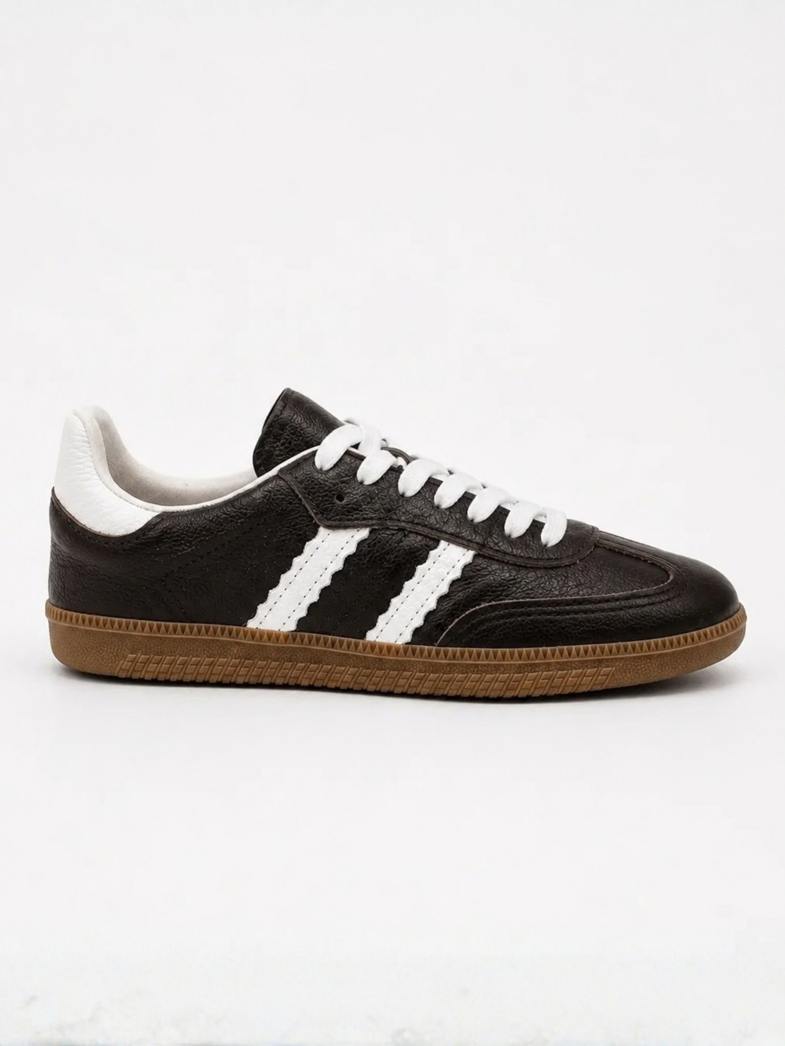 Campana - Tênis Feminino em Couro Marrom Com Listras Laterais Campana - Tênis Feminino em Couro Marrom Com Listras Laterais