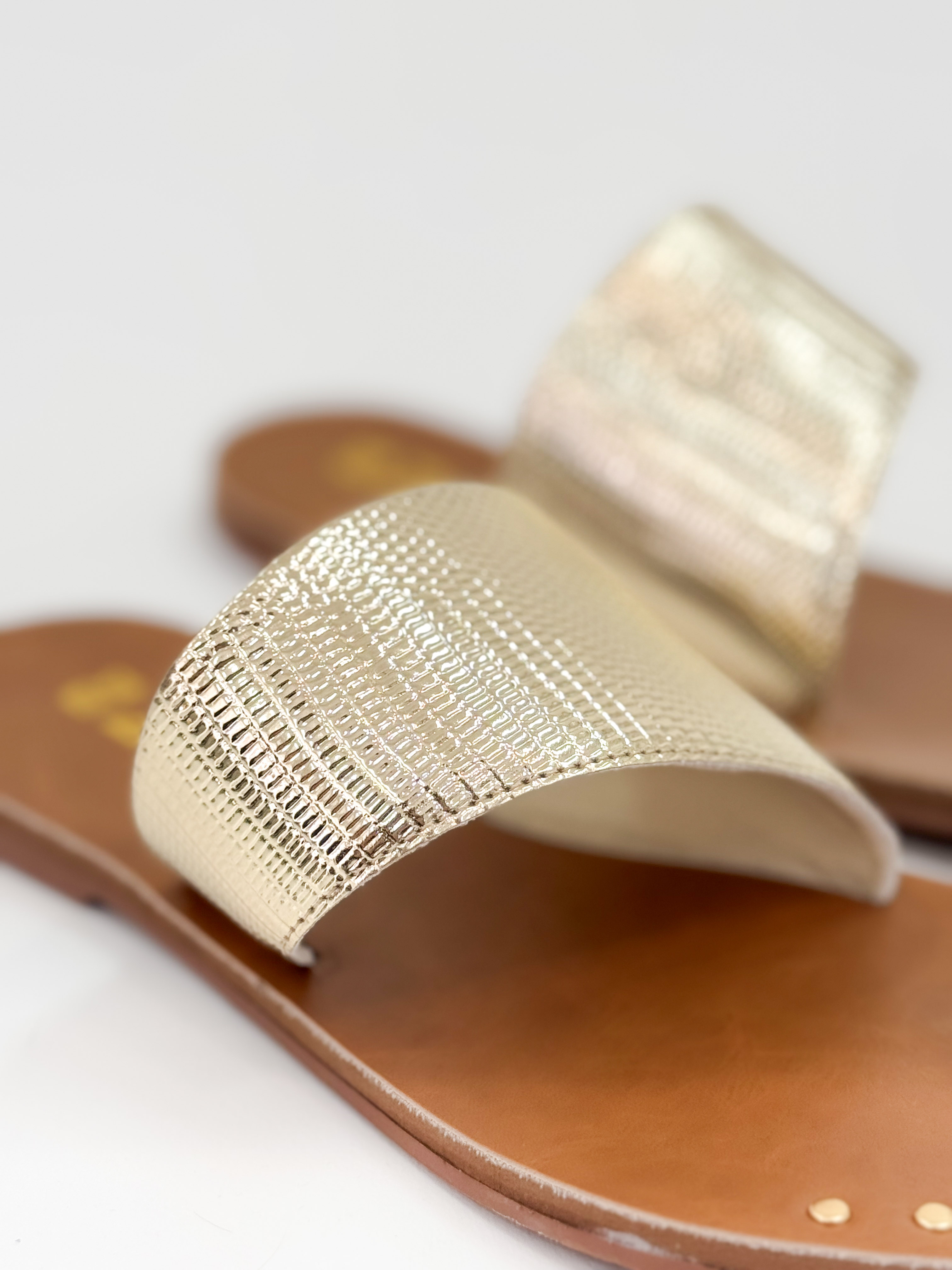 Riti – Chinelo Rasteira Ouro Light com Tira Metalizada e Detalhes Dourados Riti – Chinelo Rasteira Ouro Light com Tira Metalizada e Detalhes Dourados