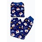CONJUNTO PIJAMA INFANTIL MENINA LONGO EM FLEECE AZUL COM ESTAMPA DE URSO E CORAÇÕES