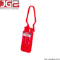 Foto com fundo branco da Garra de bloqueio e travamento  vermelha em nylon Não-Condutora JGL102-1