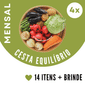 4x Cesta Orgânica EQUILÍBRIO - 14 ITENS (ENTREGA SEMANAL) 4x Cesta Orgânica EQUILÍBRIO - 14 ITENS (ENTREGA SEMANAL)