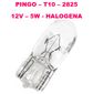 ISO6L2825 12V 5W - LAMPADA PINGO ESMAGADA 12V 5W HALOGENA 2825 (EMB. COM 10 PECAS - VALOR UNITARIO) - PC ISO6L2825 12V 5W - LAMPADA PINGO ESMAGADA 12V 5W HALOGENA 2825 (EMB. COM 10 PECAS - VALOR UNITARIO) - PC