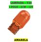 ISO14LX12065 AMB 12V - LAMPADA HALOGENA PINGO T20 AMBAR 21W 12V 1 POLO (EMB. COM 10 PECAS - VALOR UNITARIO) - PC