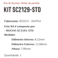 KIT SC2129-STD - KIT BUCHA PARTIDA F250/ FRONTIER/ S10 - ESTE KIT É COMPOSTO POR: 1-BUCHA SC1101-STD/ 1-BUCHA SC1261-STD/ 1-BUCHA SC2300-STD/ 1-BUCHA SC2056-STD - KIT