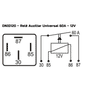 DNI0120 12V 60A - RELE AUX. ALTA POTENCIA 12V 60 AMP. C/ SUPORTE - 4 TERM. NORMAL - PC