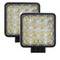 ISO14F4914 12/24 PAR - FAROL LED 12/24V QUADRADO 10,7X10,7X2,5CM / 16 LEDS 48W (EMB. 02 PCS- VALOR DO PAR) - KIT