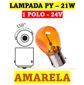 ISO14LX1056 PY AM 24 - LAMPADA HALOGENA 1056 PY AMARELA 24V 21W 1POLO 13496P (EMB. COM 10 PECAS - VALOR UNITARIO) - PC
