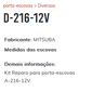 D-216 12V - KIT REPARO PORTA ESCOVA A-216 PART. MITSUBA CIVIC/ ACCORD - KIT
