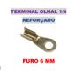 ISO1900033-6MM - TERMINAL OLHAL 1/4 REFORCADO FURO 6,0MM (EMB. COM 50 PECAS - VALOR UNITARIO) - PC