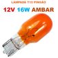 ISO14LX12067 AMB 12V - LAMPADA HALOGENA PINGAO T15 12V 16W AMBAR (EMB. COM 10 PECAS - VALOR UNITARIO) - PC