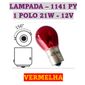 ISO14LX12088 VM 12V - LAMPADA HALOGENA 1141 PY 12V VERMELHA 21W 1 POLO (EMB. COM 10 PECAS - VALOR UNITARIO)  - PC