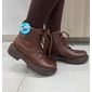 Coturno Pegada Em Couro Feminino Cor Marrom Pinhao Coturno Pegada Em Couro Feminino Cor Marrom Pinhao
