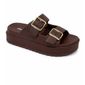 Rasteira Papete Moleca Fivelas Feminino Cor Chocolate