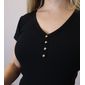 Blusa Lzt Ribana Gola V Feminino Cor Preto Blusa Lzt Ribana Gola V Feminino Cor Preto