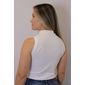 Regata Cropped Ribana Gola Feminino Cor Off White Regata Cropped Ribana Gola Feminino Cor Off White