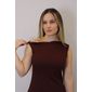 Vestido Lzt Ombo A Ombro Ribana Feminino Cor Marrom Vestido Lzt Ombo A Ombro Ribana Feminino Cor Marrom