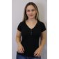 Blusa Lzt Ribana Gola V Feminino Cor Preto Blusa Lzt Ribana Gola V Feminino Cor Preto