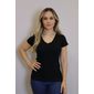 Blusa Lzt Ribana Gola V Feminina Cor Preto Blusa Lzt Ribana Gola V Feminina Cor Preto