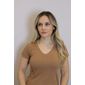 Blusa Lzt Ribana Gola V Feminina Cor Caramelo Blusa Lzt Ribana Gola V Feminina Cor Caramelo
