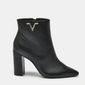 Bota Via Marte Couro Bico Fino Feminino Cor Preto Bota Via Marte Couro Bico Fino Feminino Cor Preto