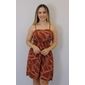 Vestido Kodos Curto Feminino Cor Marrom/Bege Vestido Kodos Curto Feminino Cor Marrom/Bege