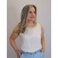 Blusa Maxma Regata Feminino Cor Off White Blusa Maxma Regata Feminino Cor Off White