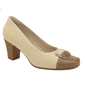 Sapato Piccadilly Salto Bloco Baixo Feminino Cor Bege Brulee Sapato Piccadilly Salto Bloco Baixo Feminino Cor Bege Brulee