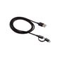 CABO USB - MICRO USB + USB-C 1,2M PVC PRETO EUABC 12PP CABO USB - MICRO USB + USB-C 1,2M PVC PRETO EUABC 12PP