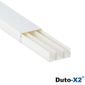 DUTO X2 SLIM 50X20 BRANCO C/DIVISOR - BARRA C/ 2000MM C/ADESIVO DUTOPLAST