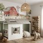 Cama Infantil Montessoriana Cabana de Madeira Maciça - Branco e Cinza Cama Infantil Montessoriana Cabana de Madeira Maciça - Branco e Cinza