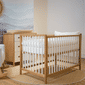 Berço Cama Denver de Madeira Maciça - Avelã com Branco