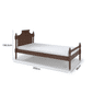 Cama de Solteiro Celine de Madeira Maciça - Castanho Cama de Solteiro Celine de Madeira Maciça - Castanho