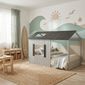 Cama Infantil Montessoriana Cabana de Madeira Maciça - Cinza Cama Infantil Montessoriana Cabana de Madeira Maciça - Cinza