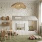 Cama Infantil Montessoriana Cabana de Madeira Maciça - Branco e Cinza Cama Infantil Montessoriana Cabana de Madeira Maciça - Branco e Cinza