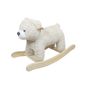Urso de Balanço Musical com Assento em Pelúcia e Madeira Maciça Bege Urso de Balanço Musical com Assento em Pelúcia e Madeira Maciça Bege