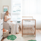 Berço Cama Denver de Madeira Maciça - Avelã com Branco