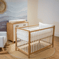 Berço Cama Denver de Madeira Maciça - Avelã com Branco