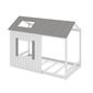 Cama Infantil Montessoriana Cabana de Madeira Maciça - Branco e Cinza Cama Infantil Montessoriana Cabana de Madeira Maciça - Branco e Cinza