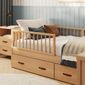Cama Infantil Evolutiva Denver em Madeira Maciça Reflorestada Avelã Cama Infantil Evolutiva Denver em Madeira Maciça Reflorestada Avelã