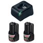 Kit 2 Baterias 12V 2 Ah + Carregador Starter Kit 12V Bosch