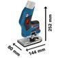 Tupia à bateria Bosch GKF 12V-8, 12V SB com 2 pinças